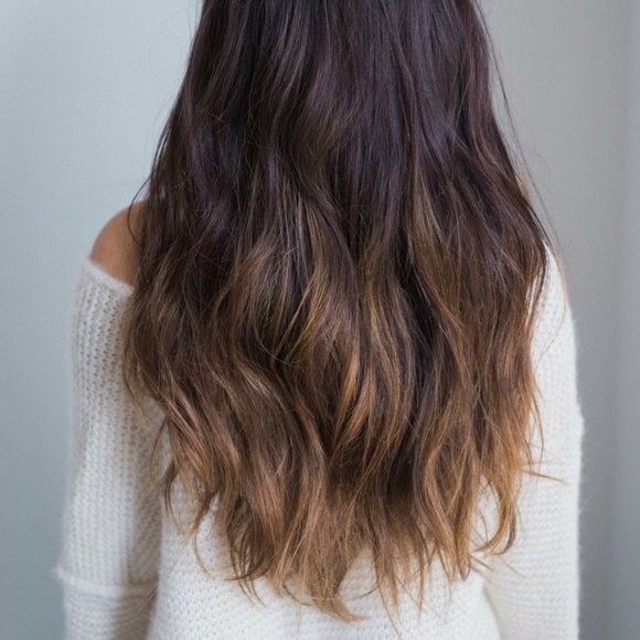 Laced Hair Clip-In Extensions Ombré #1B/5 (Caramel Latte) - 24 inches - Picture 1 of 6